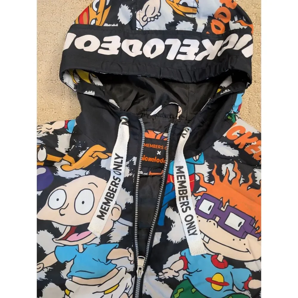 Members Only Nickelodeon Collaboration Hooded Jacket Mens Medium Lightweight